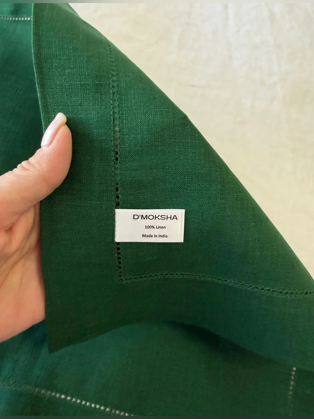 D'Moksha Homes | Set Of 4 Green European Flax Linen Placemats Napkins | NWT